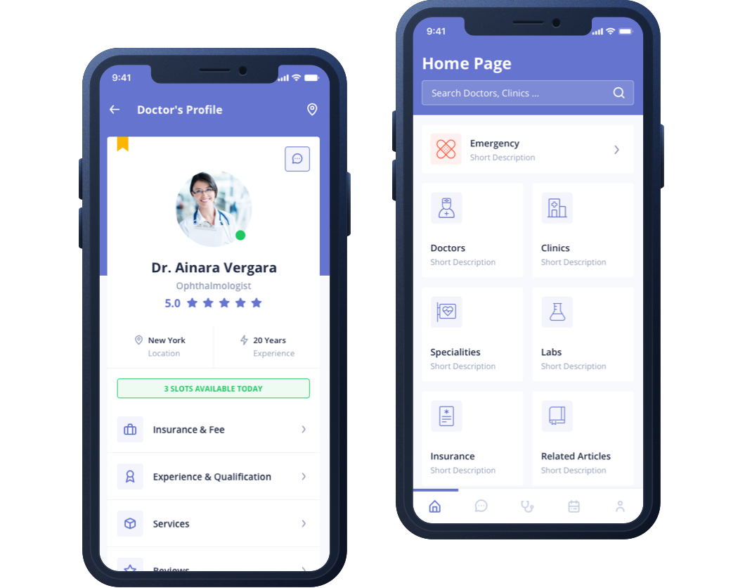Free Template for Digital Clinic Mobile App Akveo